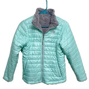 The North Face reversible mint and gray jacket, pre-owned